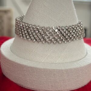 Vintage‎ New uncirculated Silver Rhinestone Bracelet